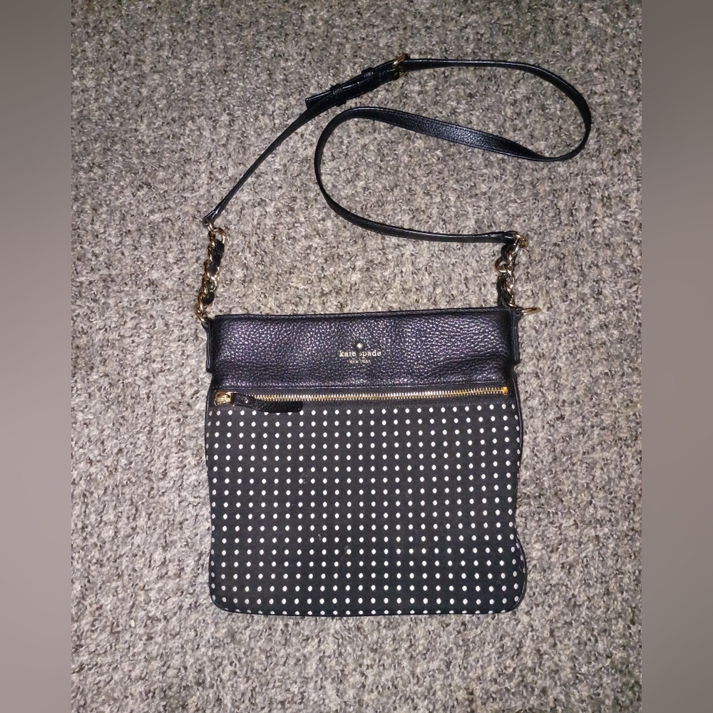 Kate Spade Black and White Polka Dot Crossbody Bag